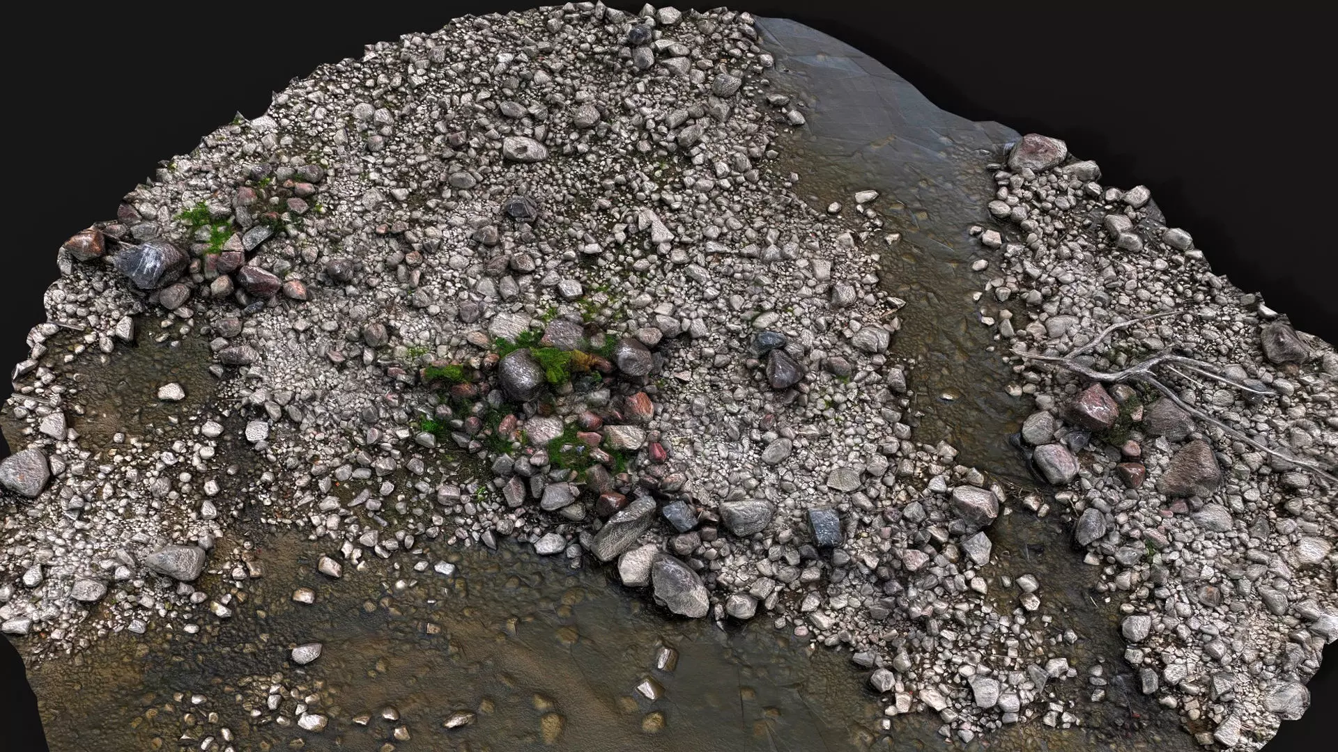 debris cliff stones ground pt2 PBR photogrammetry Low-poly 3D model_1