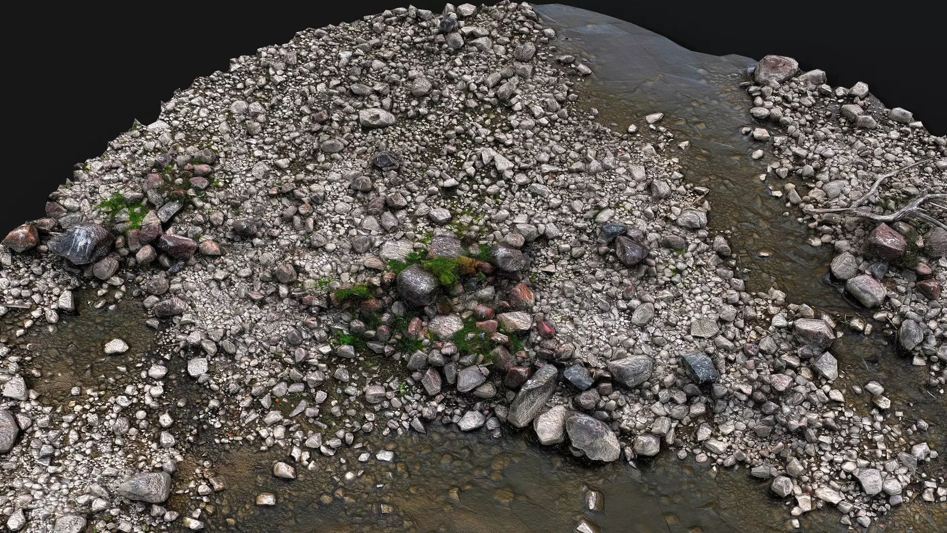 debris cliff stones ground pt2 PBR photogrammetry Low-poly 3D model_0