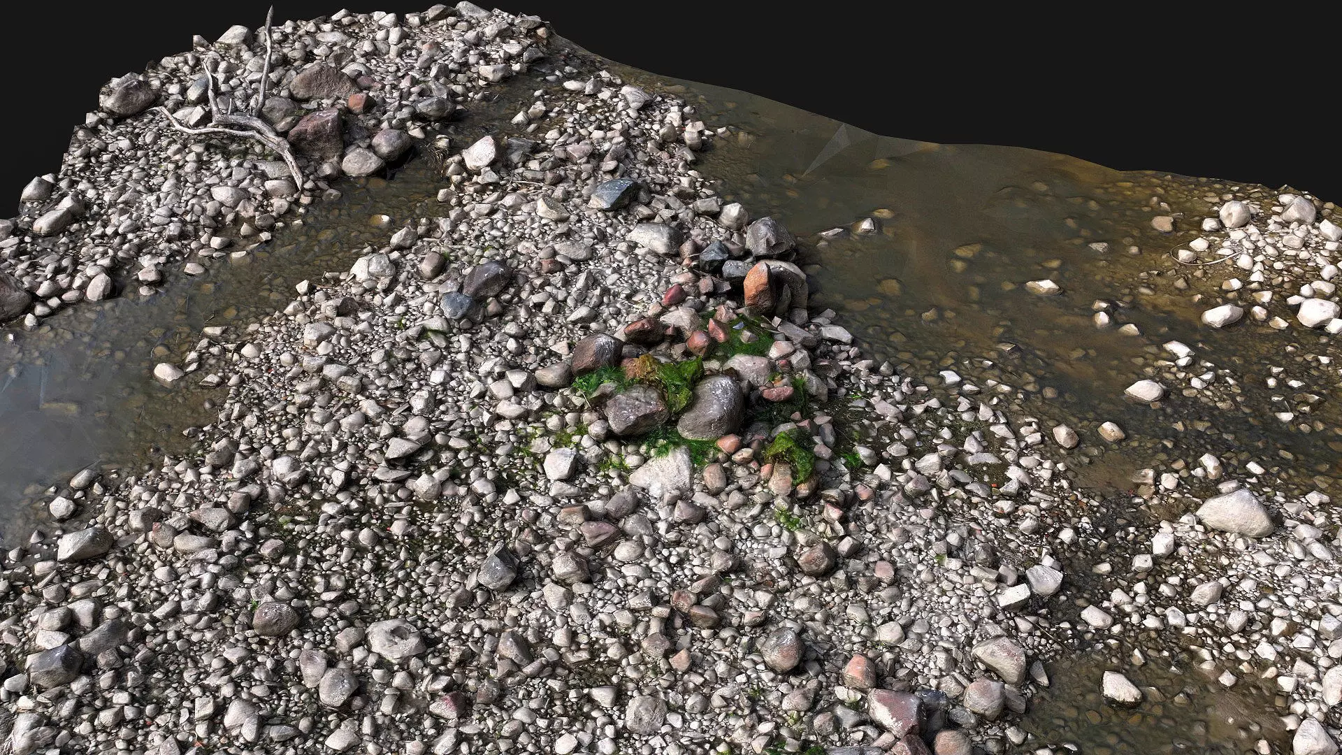 debris cliff stones ground pt2 PBR photogrammetry Low-poly 3D model_2