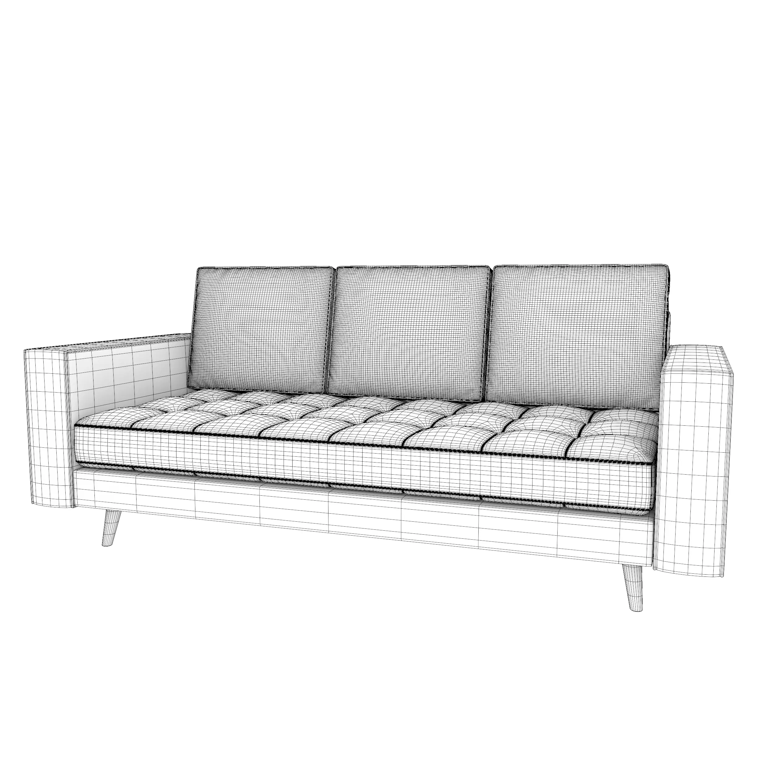 Modern 3 Seater Sofa 3D model_6