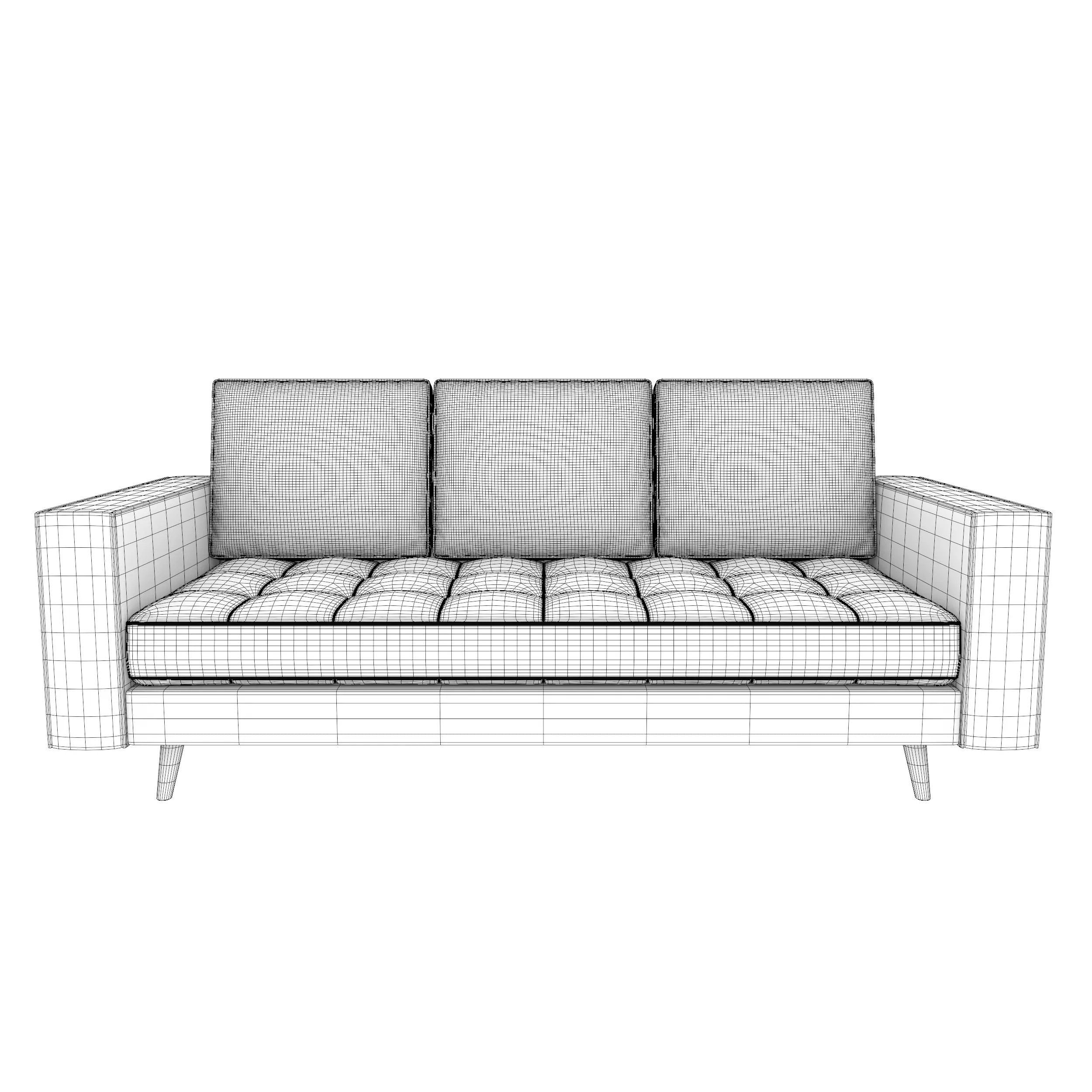 Modern 3 Seater Sofa 3D model_7
