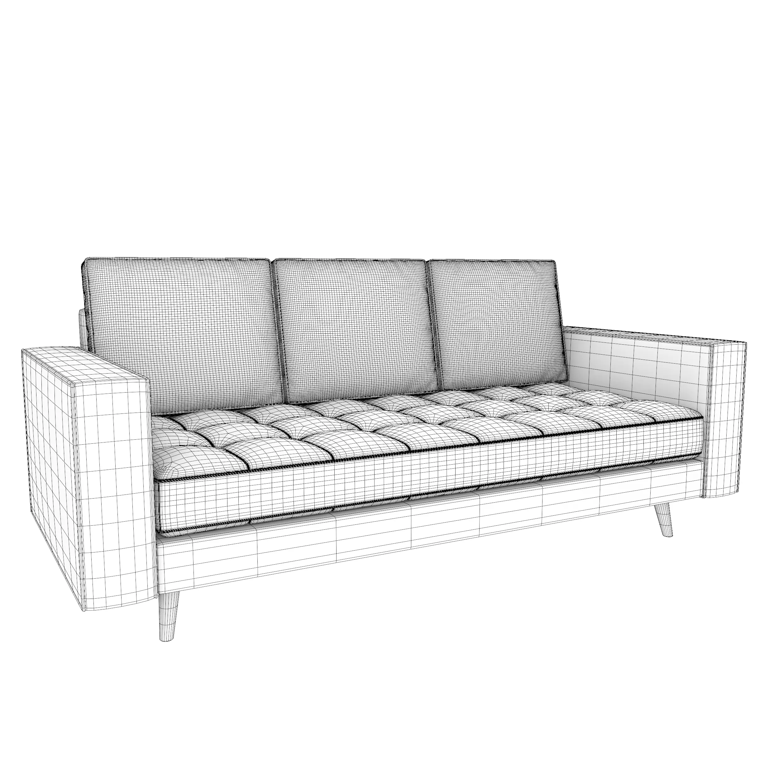 Modern 3 Seater Sofa 3D model_8
