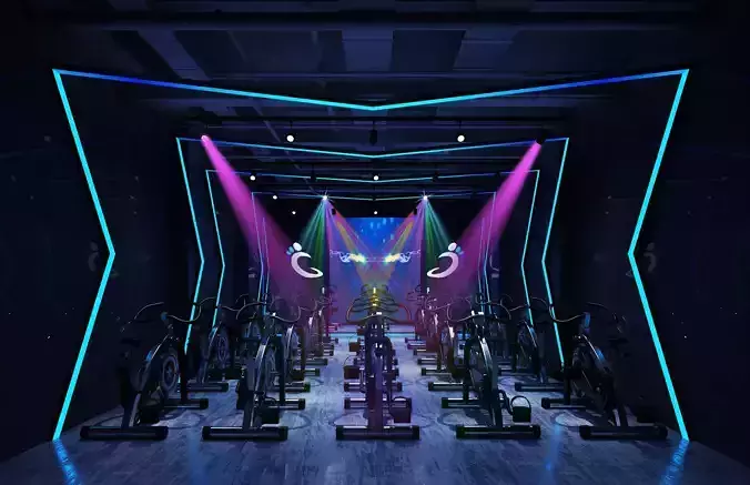 Spinning Bike room 3D model