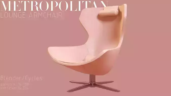 Lounge chair Low-poly 3D model