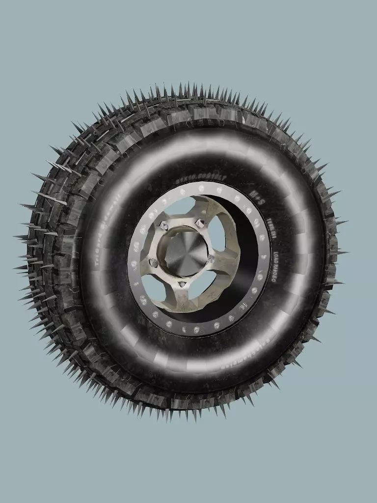 Post-Apocalypse Buggy Car XX With Gunholder 3D Model Low-poly 3D model_12