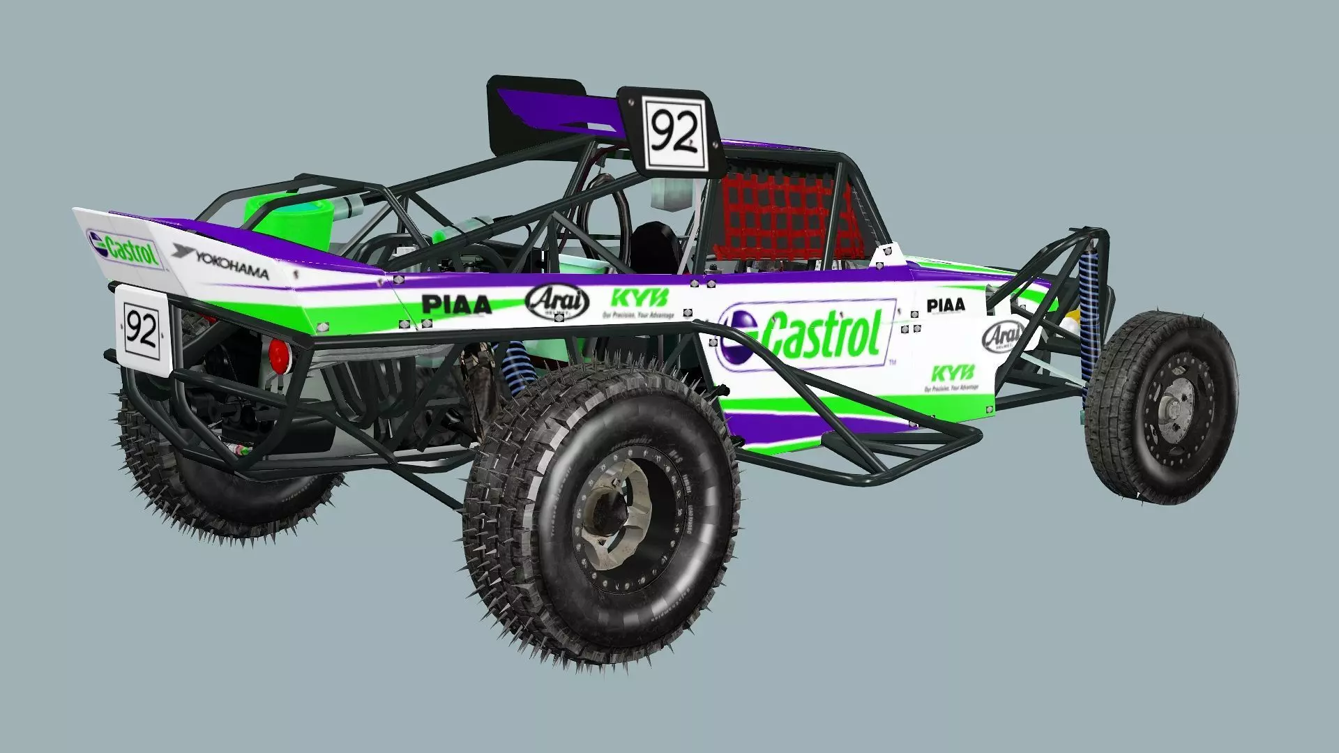 Post-Apocalypse Buggy Car XX With Gunholder 3D Model Low-poly 3D model_4