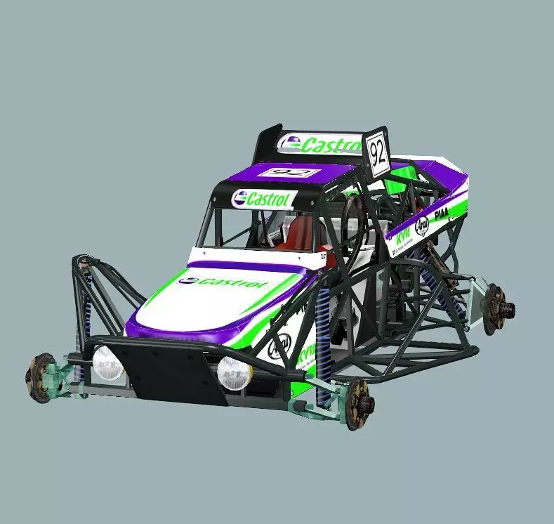 Post-Apocalypse Buggy Car XX With Gunholder 3D Model Low-poly 3D model_7