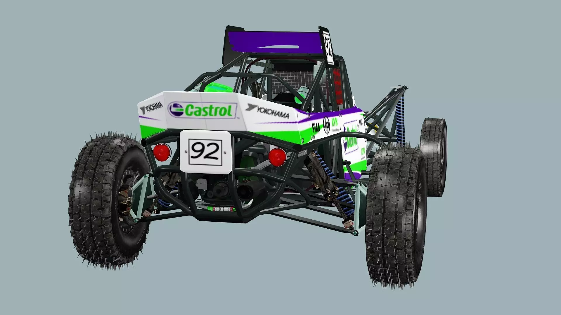 Post-Apocalypse Buggy Car XX With Gunholder 3D Model Low-poly 3D model_5