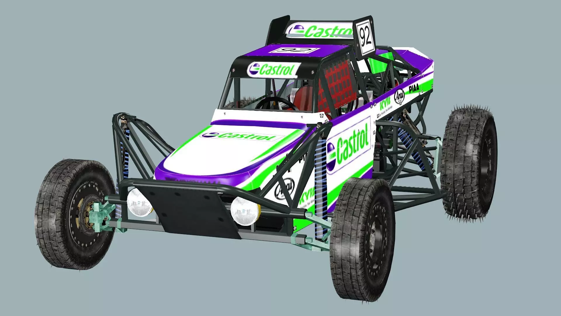 Post-Apocalypse Buggy Car XX With Gunholder 3D Model Low-poly 3D model_1