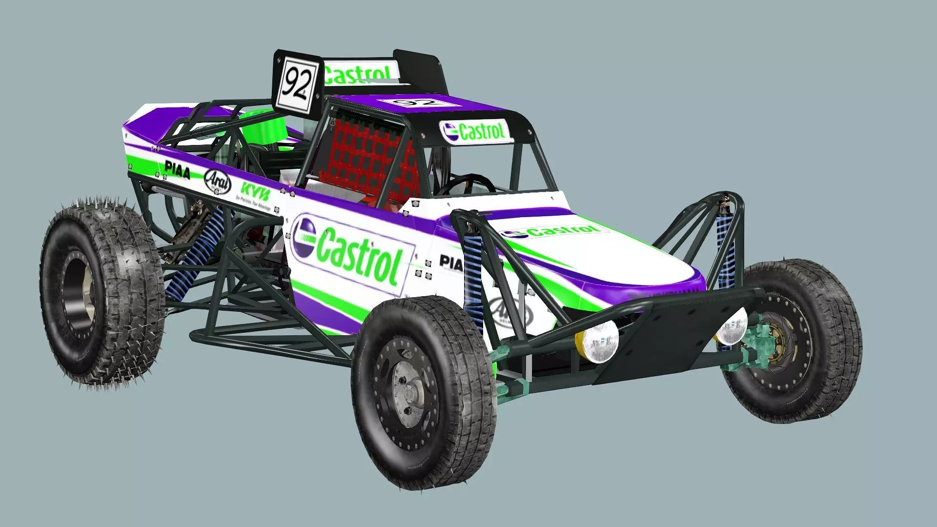 Post-Apocalypse Buggy Car XX With Gunholder 3D Model Low-poly 3D model_2