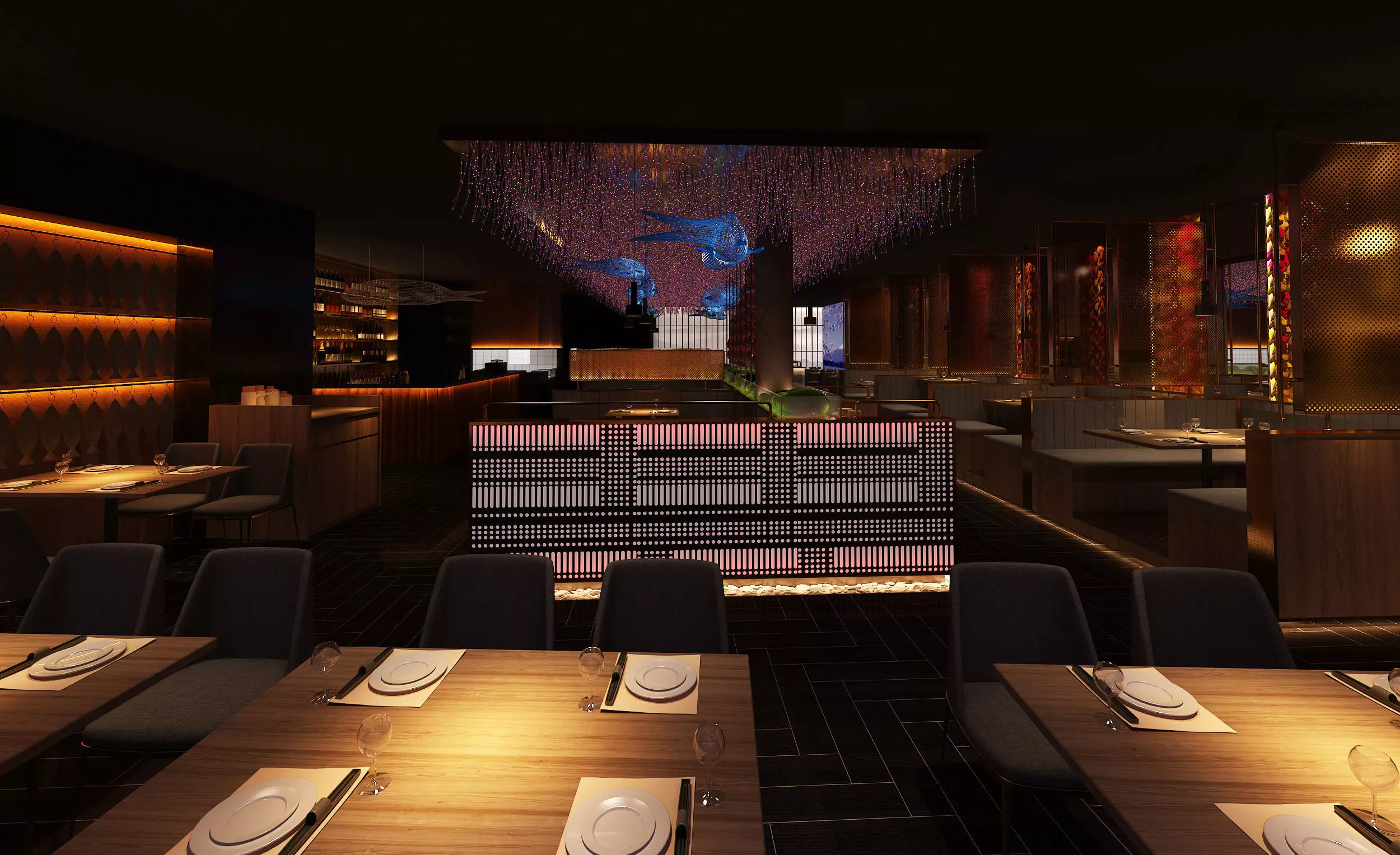 Restaurant Cafe Bar Pub Scene 3D model_4