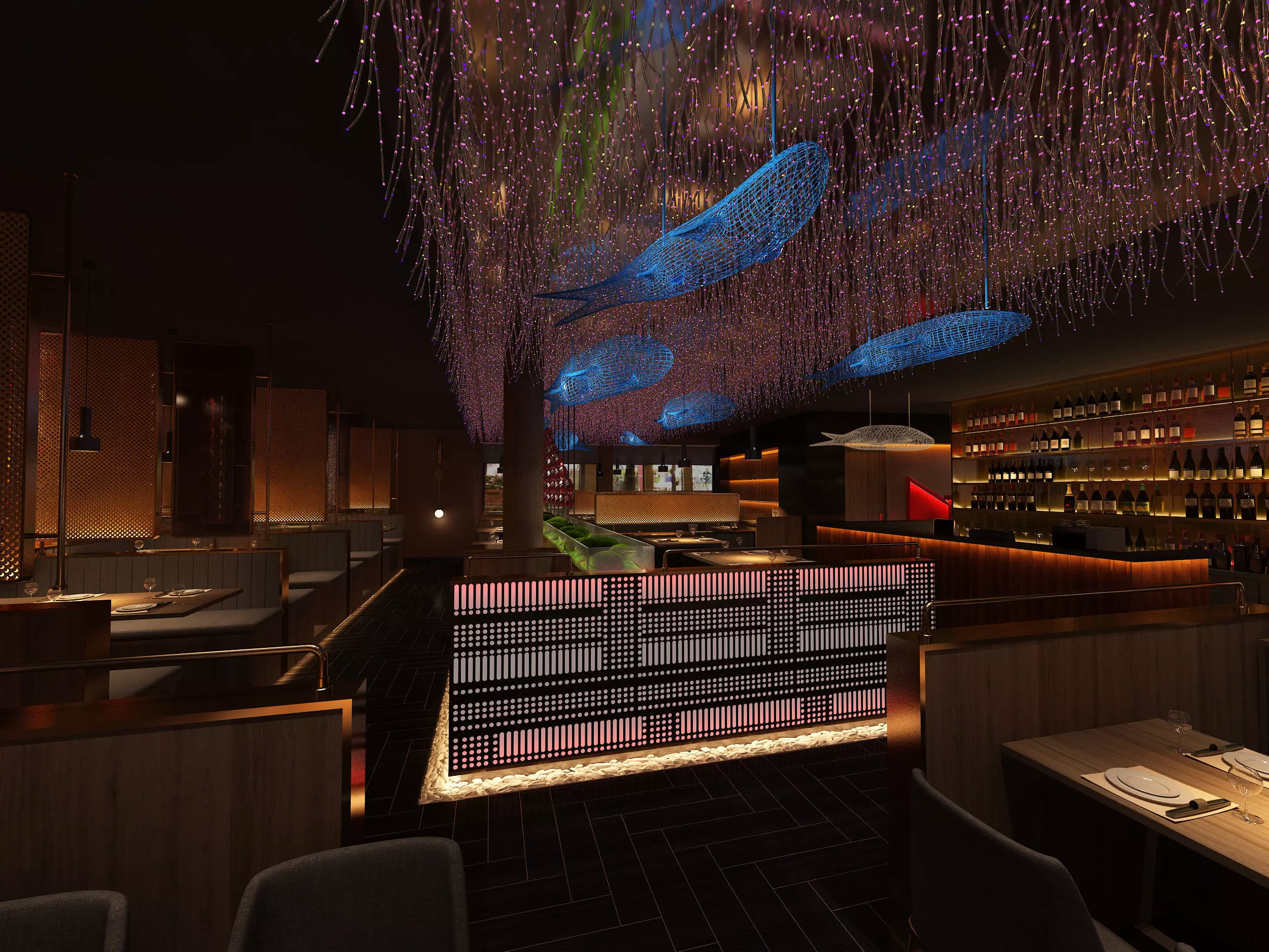 Restaurant Cafe Bar Pub Scene 3D model_0