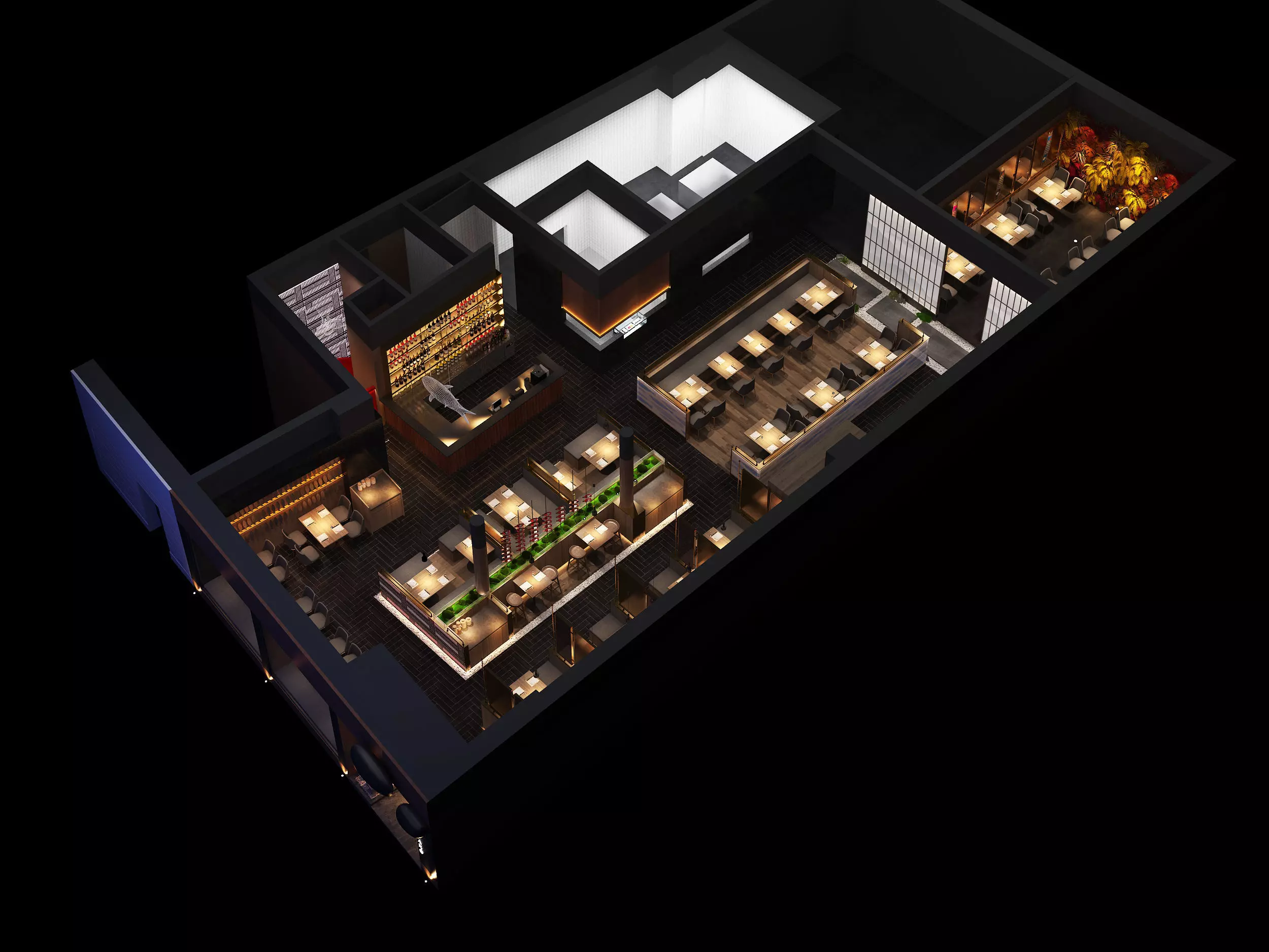 Restaurant Cafe Bar Pub Scene 3D model_7