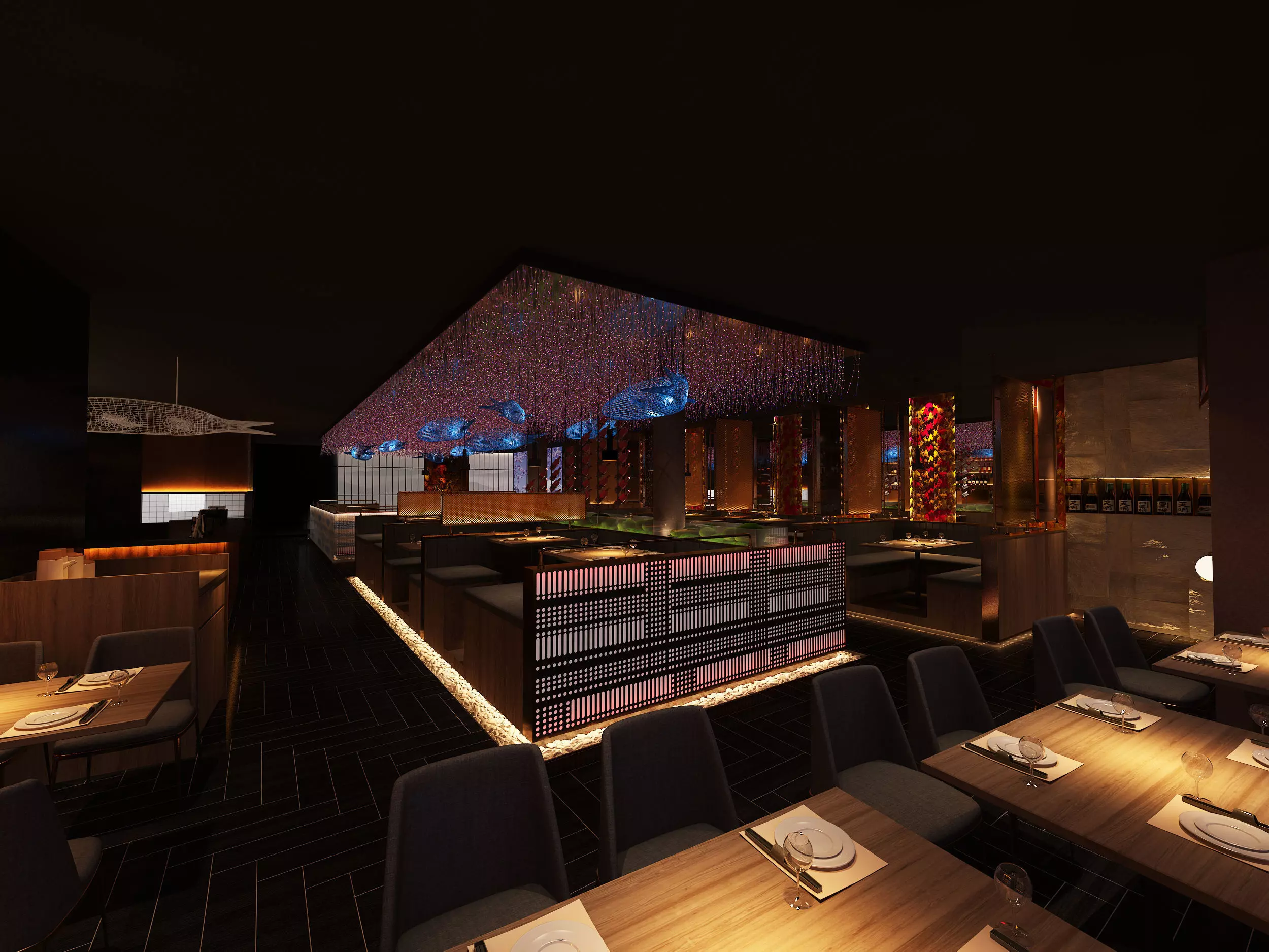 Restaurant Cafe Bar Pub Scene 3D model_5