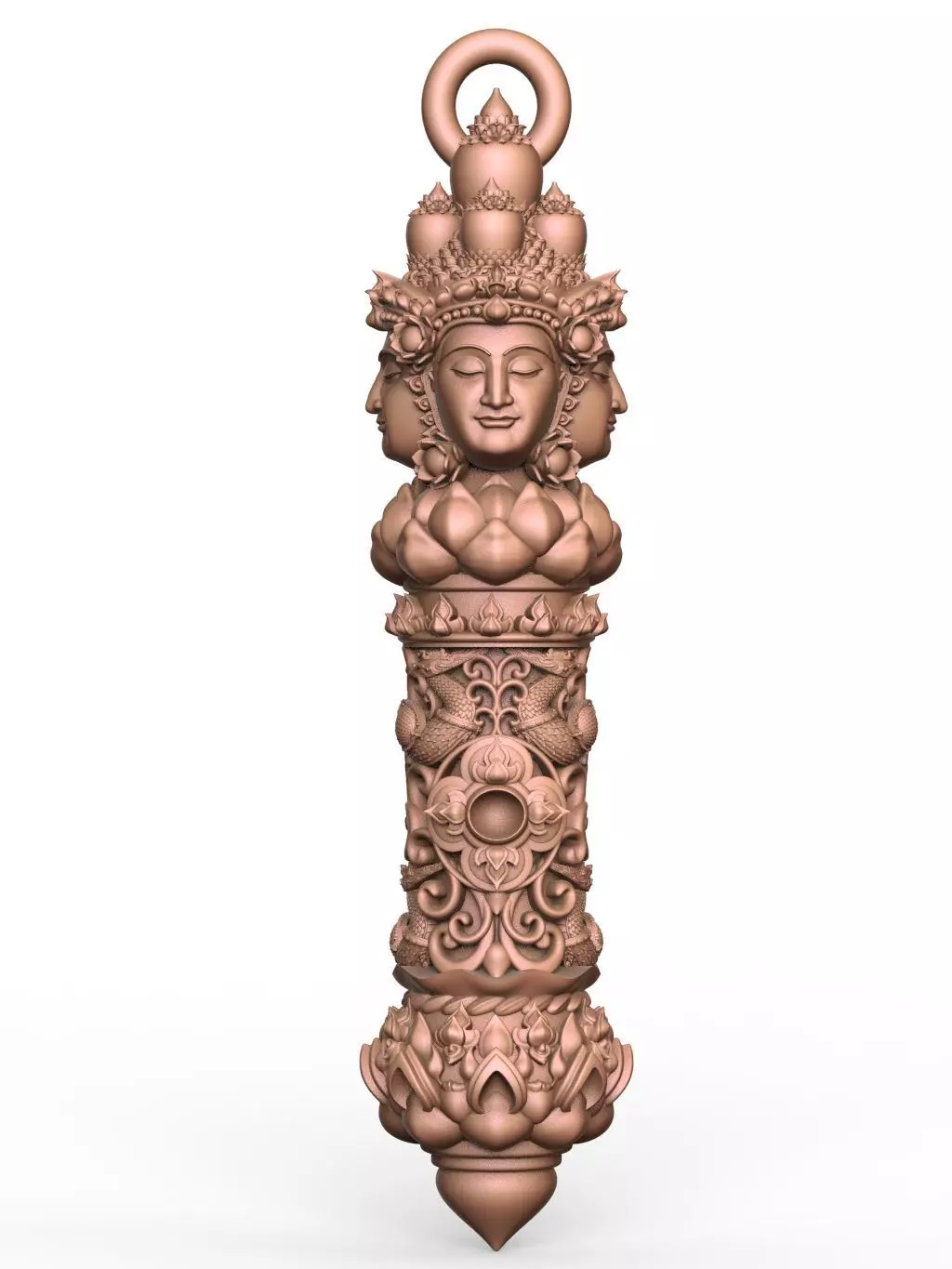 Highly Detailed Four-Faced Deity Phra Phrom - for 3D Printing 3D print model_0