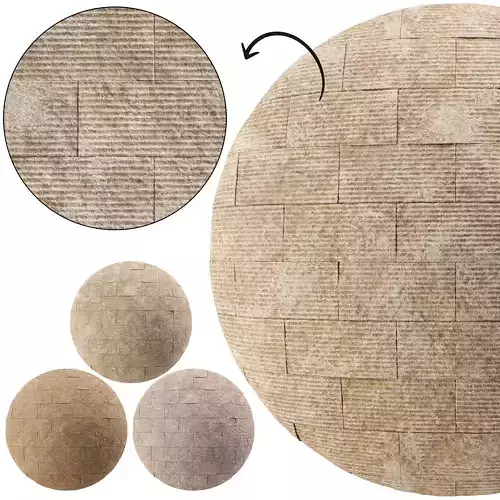 Ribbed Split Face Travertine 05 - Seamless