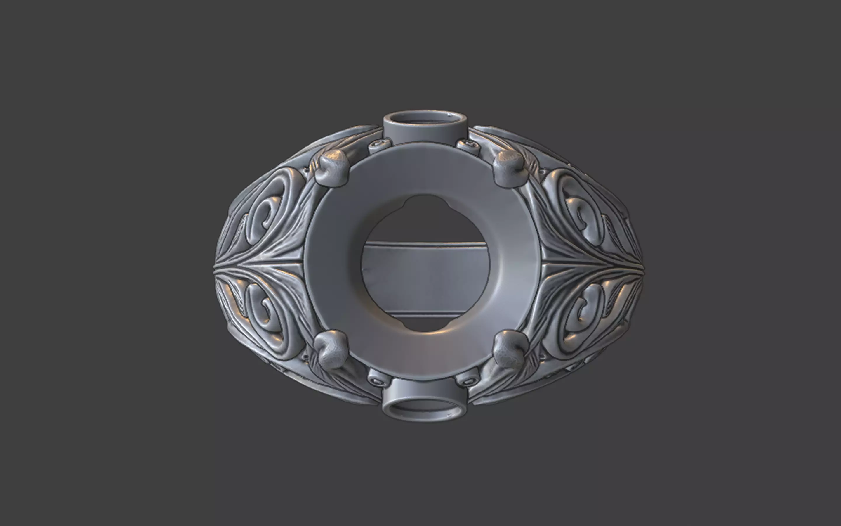 3 gemstone round gem filigree ornate ring 3D print model_11