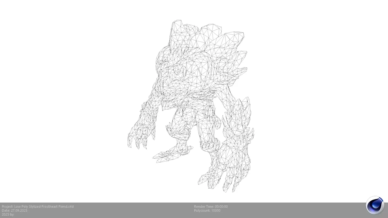 Low Poly Stylized Frostheart Fiend Low-poly 3D model_3