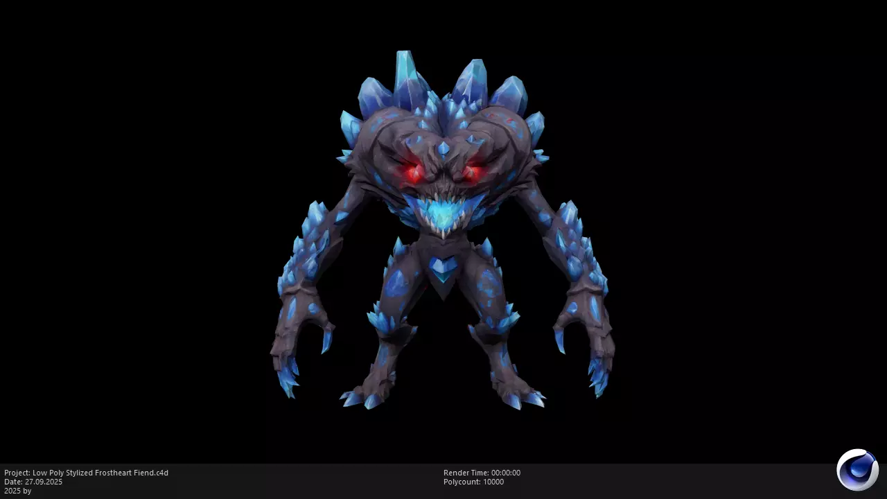 Low Poly Stylized Frostheart Fiend Low-poly 3D model_4