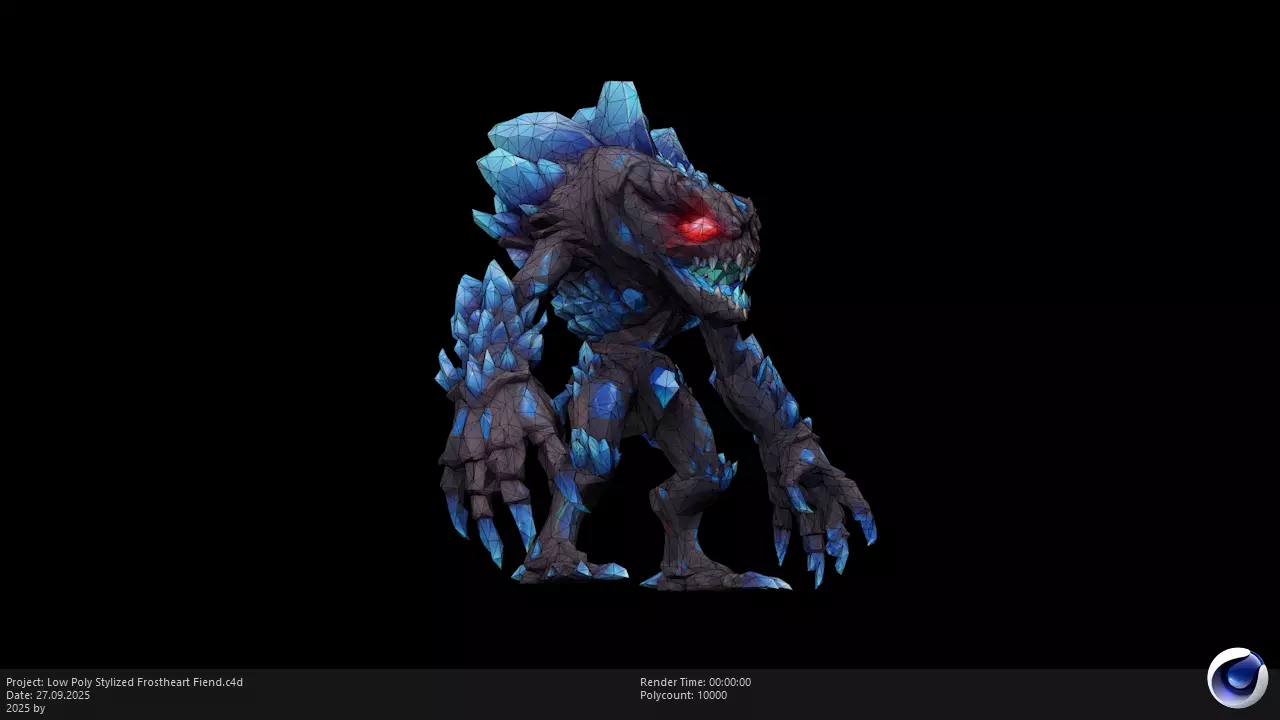 Low Poly Stylized Frostheart Fiend Low-poly 3D model_8