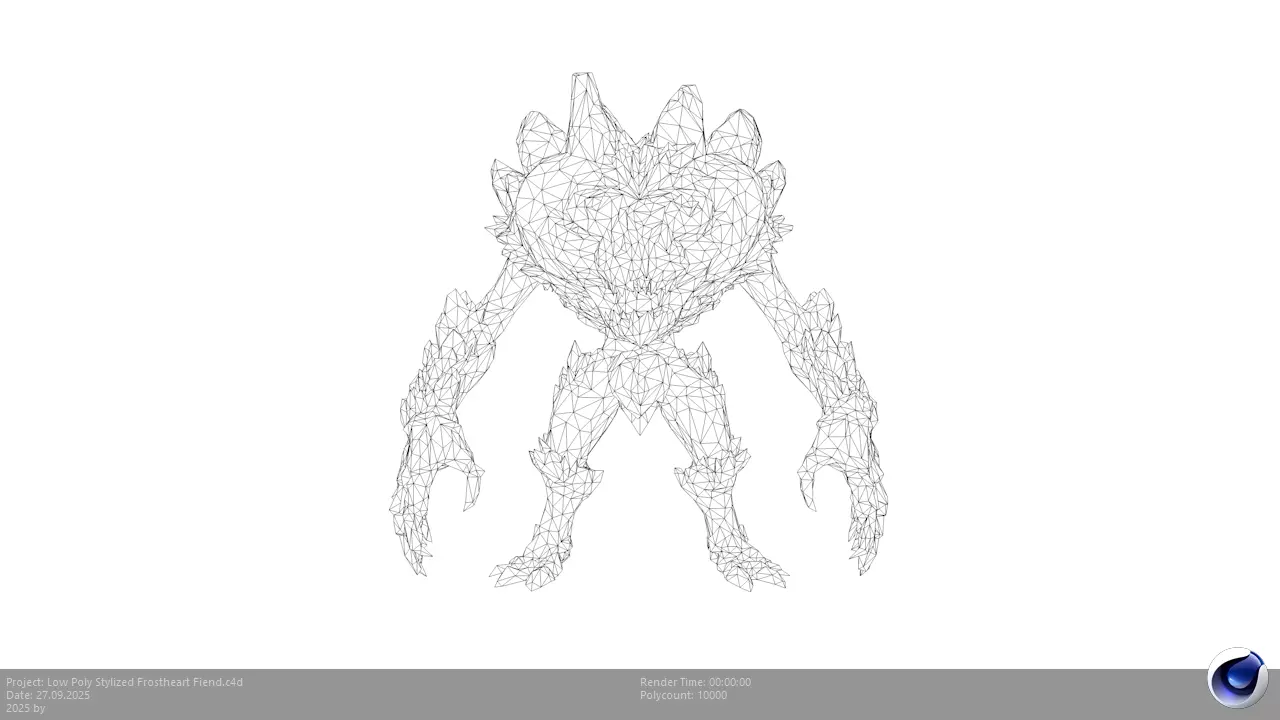 Low Poly Stylized Frostheart Fiend Low-poly 3D model_6