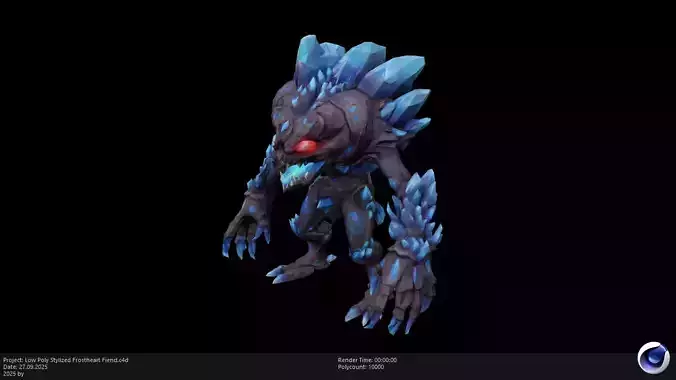 Low Poly Stylized Frostheart Fiend