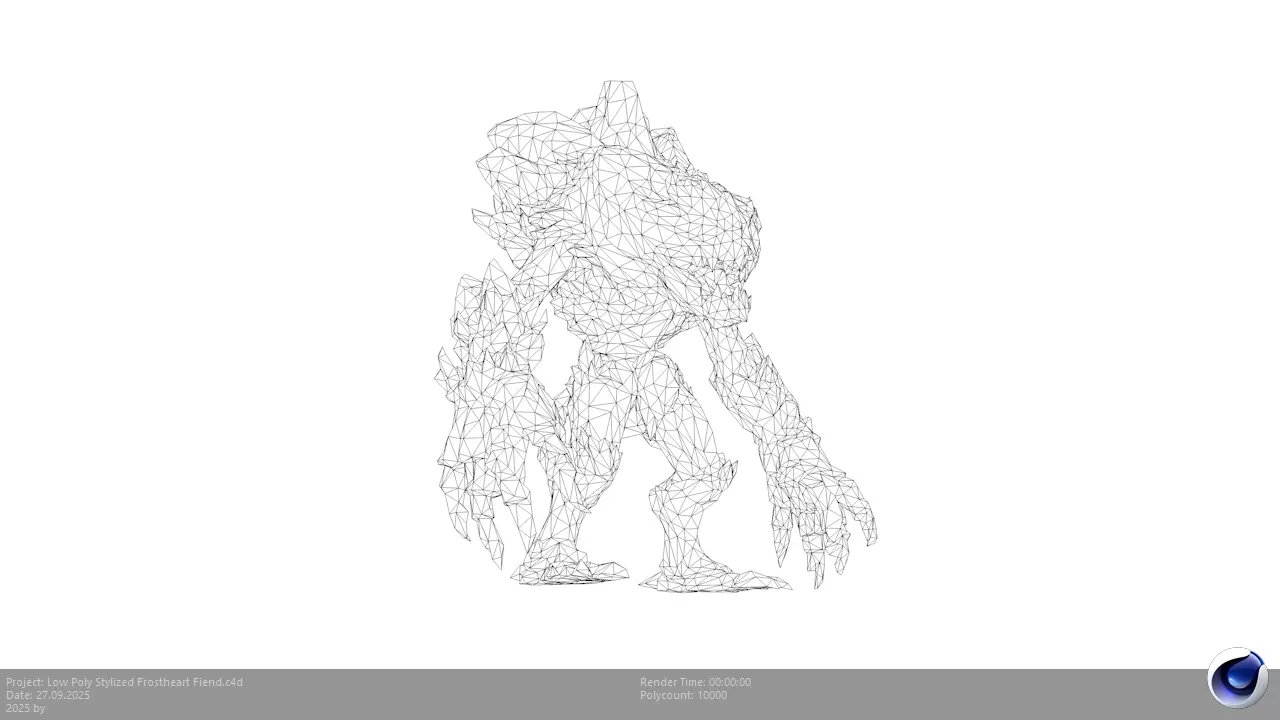 Low Poly Stylized Frostheart Fiend Low-poly 3D model_9