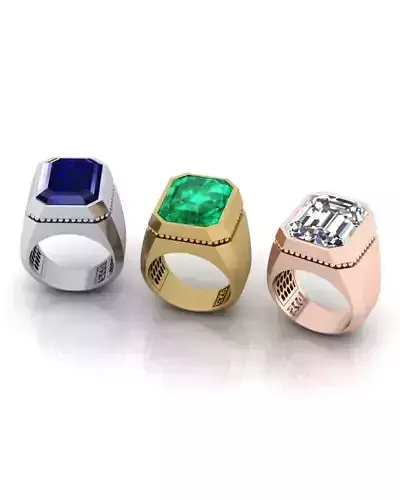 emerald signet jewelry ring 