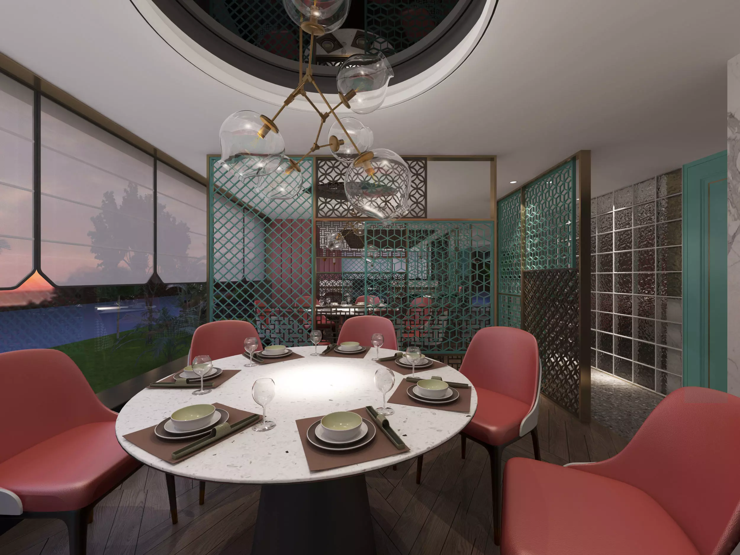 Restaurant Cafe Bar Pub Scene 3D model_4