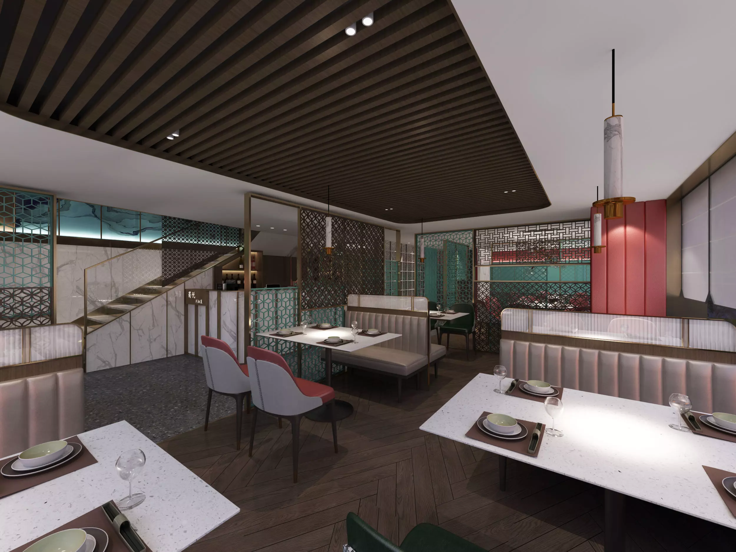 Restaurant Cafe Bar Pub Scene 3D model_5