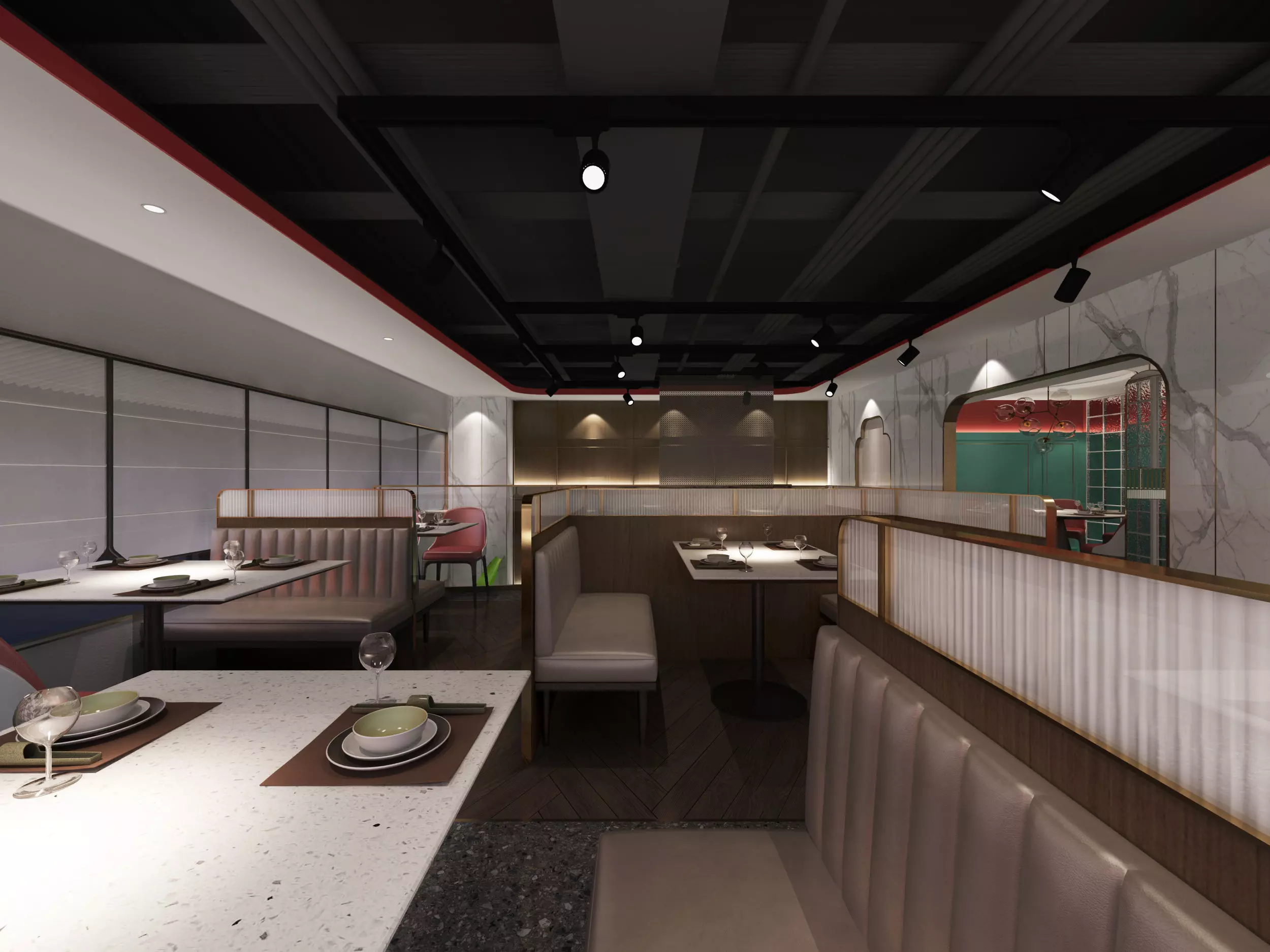 Restaurant Cafe Bar Pub Scene 3D model_7