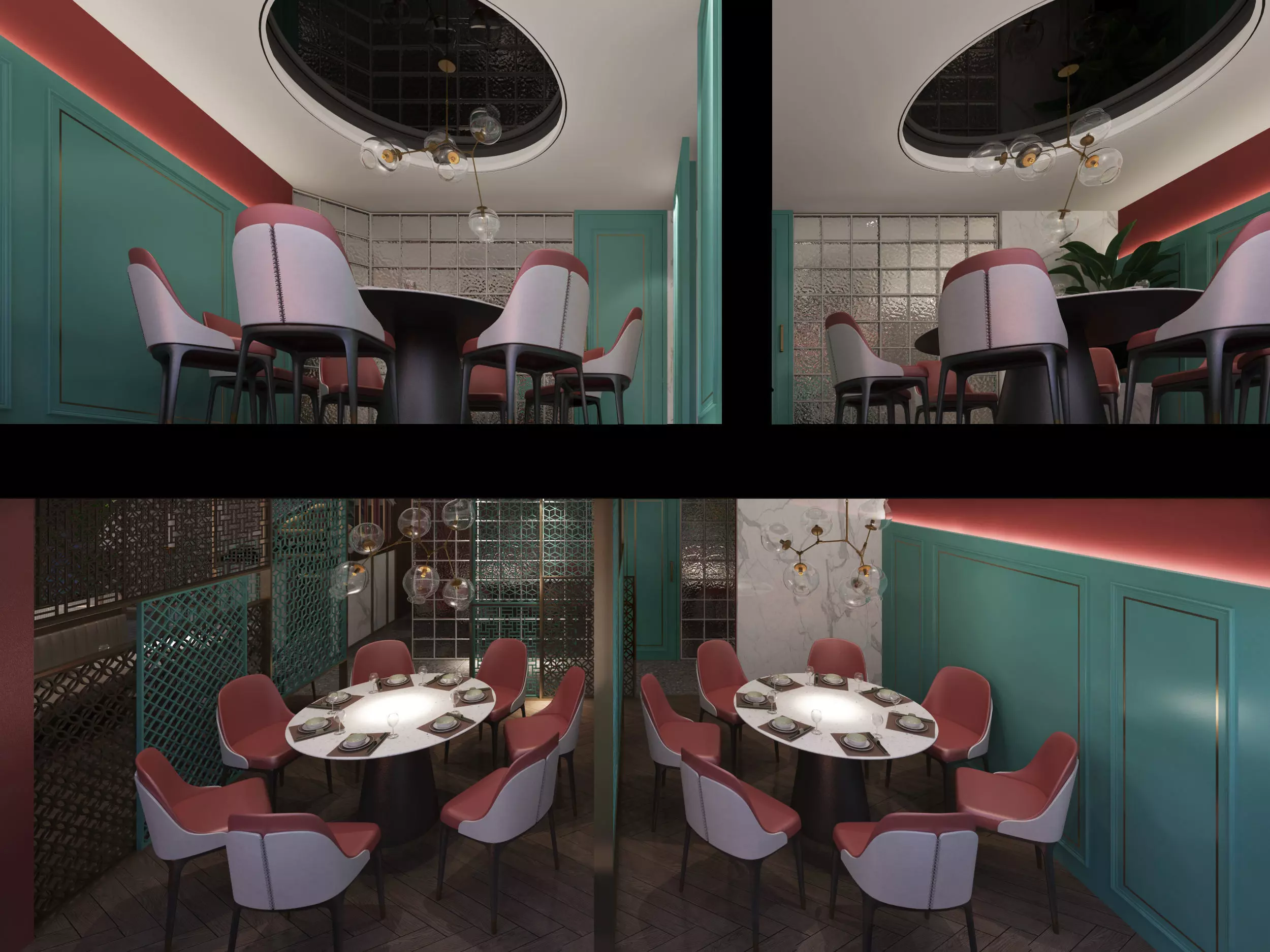 Restaurant Cafe Bar Pub Scene 3D model_2
