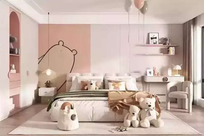Kids Bedroom 3D Scene 533