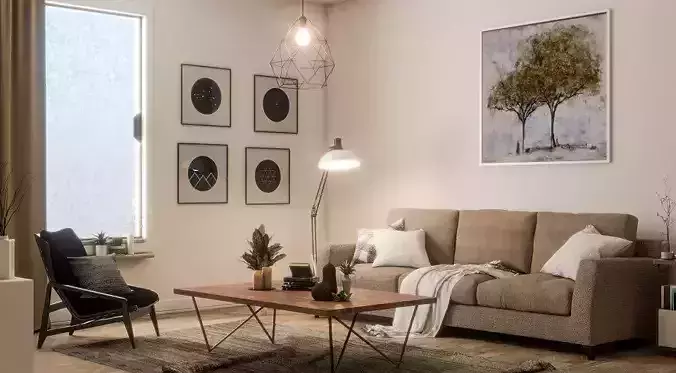 Living Room Interior 3D Model 