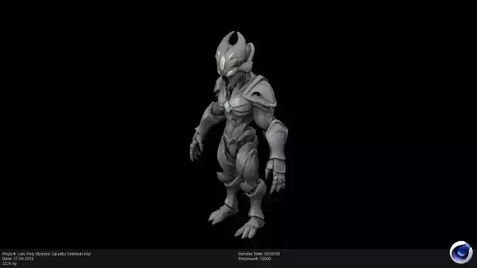 Low Poly Stylized Galactic Sentinel Low-poly 3D model