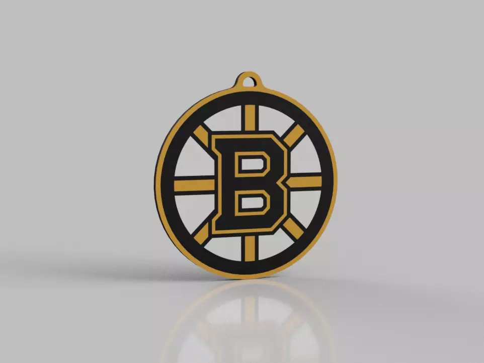 Boston NHL Team Keychain STL File 3D print model_0