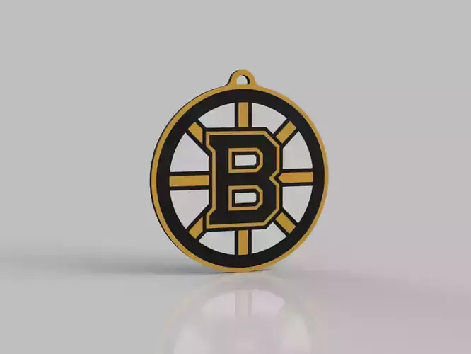 Boston NHL Team Keychain STL File 3D print model Boston NHL Team Keychain STL File 3D print model