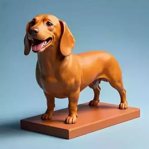 2355  Laughing Dachshund Color 3D  Printed  Statue 3D print model