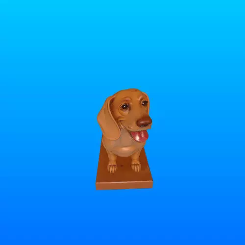 2355 Laughing Dachshund Color 3D Printed Statue 3D print model