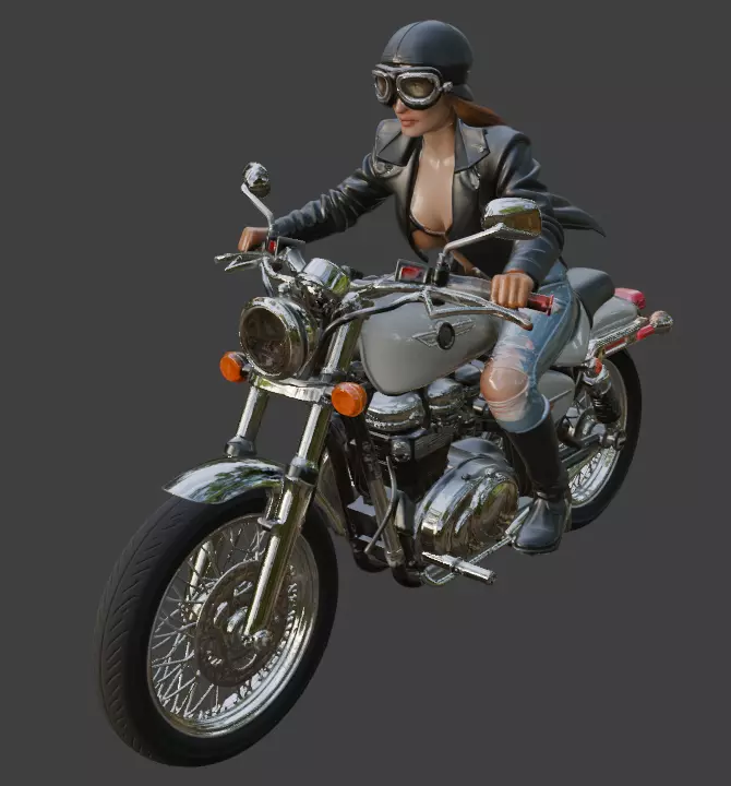Female Bike Rider 3d Model for 3D Printing 3D print model