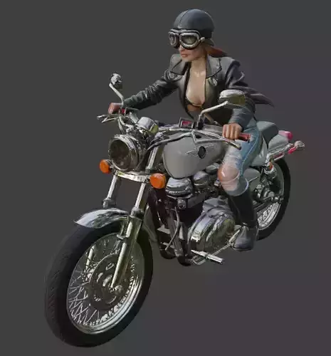 Female Bike Rider 3d Model for 3D Printing