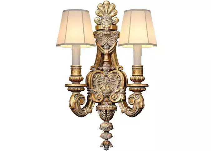 Bronze Large Antique Classic baroque Wall Lamp Sconce