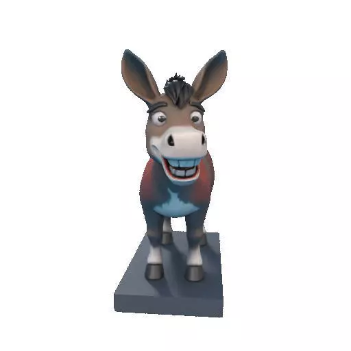 2356Laughing Donkey 3D Printed Full Figure Statue pug 3D print model_13