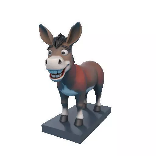 2356Laughing Donkey 3D Printed Full Figure Statue pug 3D print model_11