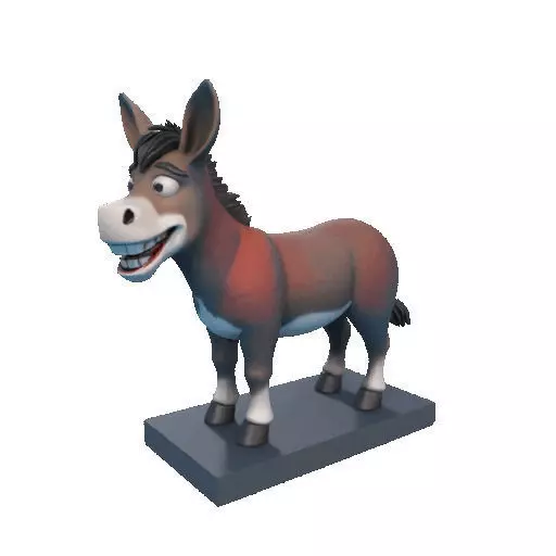 2356Laughing Donkey 3D Printed Full Figure Statue pug 3D print model_9