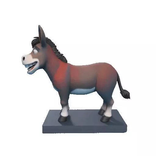 2356Laughing Donkey 3D Printed Full Figure Statue pug 3D print model_6