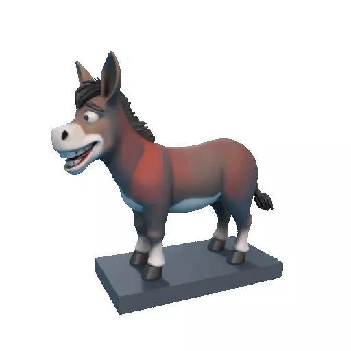 2356Laughing Donkey 3D Printed Full Figure Statue pug 3D print model_8