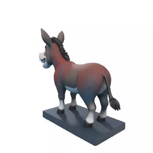 2356Laughing Donkey 3D Printed Full Figure Statue pug 3D print model_32