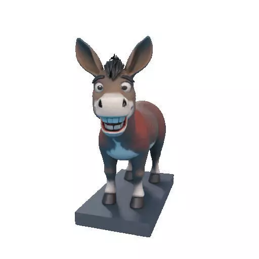 2356Laughing Donkey 3D Printed Full Figure Statue pug 3D print model_12