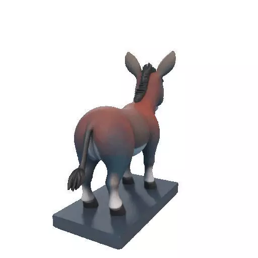 2356Laughing Donkey 3D Printed Full Figure Statue pug 3D print model_26